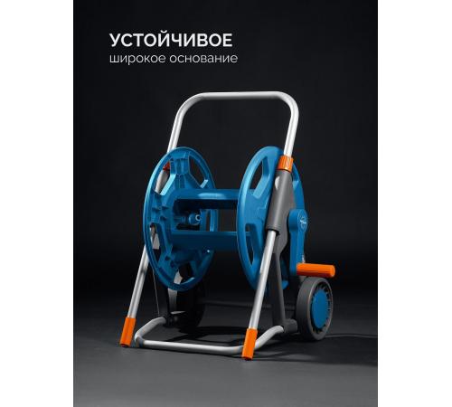 GRINDA HC-45, для шлангов 45м x 1/2″ и 20м х 3/4″, усиленные колёса, телескопическая ручка, катушка для шлангов ProLine (8-428425)
