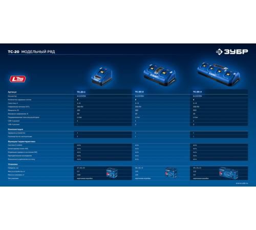 ЗУБР Turbo CHARGE, 20 В, 1 порт, 1 х 6 А, зарядное устройство для LMS АКБ, ПРОФЕССИОНАЛ (TC-20-1)