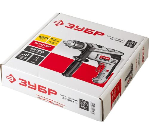 ЗУБР 550 Вт, 13 мм, ударная дрель (ДУ-550 ЭР)