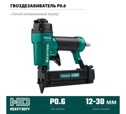 KRAFTOOL P0.6/30 пневматический нейлер для шпилек 23Ga тип P0.6 (12-30 мм), (31963)
