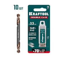 KRAFTOOL DOUBLE Сo-8 3.3х49мм, Сверло двухстороннее по металлу, сталь M42(+8%Co), класс А (29654-3.3-10)