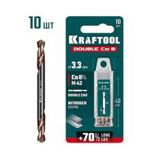 KRAFTOOL DOUBLE Сo-8 3.3х49мм, Сверло двухстороннее по металлу, сталь M42(+8%Co), класс А (29654-3.3-10)