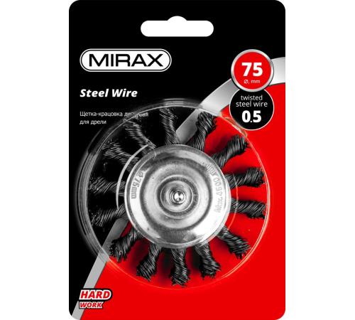 MIRAX 75 / 6 мм, жгутированная стальная проволока 0.5 мм, щетка дисковая для дрели (35146-075)