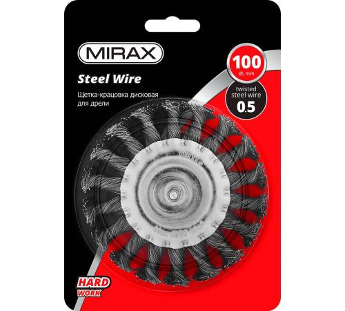 MIRAX 100 / 6 мм, жгутированная стальная проволока 0.5 мм, щетка дисковая для дрели (35146-100)