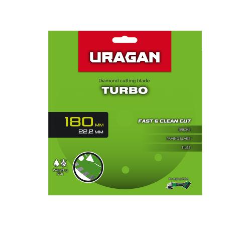 URAGAN TURBO 180 мм, диск алмазный отрезной сегментированный (36706-180)