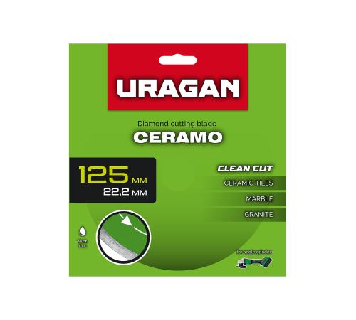URAGAN CERAMO 125 мм, диск алмазный отрезной сплошной (36707-125)