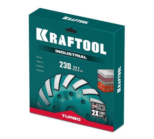 KRAFTOOL Turbo d 230 мм, сегментная алмазная чашка, INDUSTRIAL (33368-230)