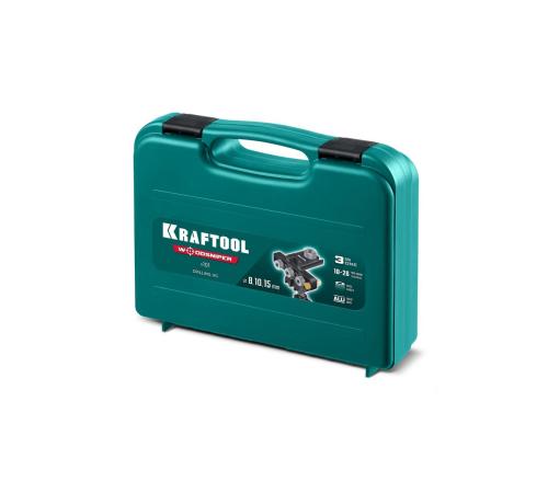 KRAFTOOL Woodsniper 101, ″3-в-1″ кондуктор для эксцентриковых стяжек и шкантов (30072)