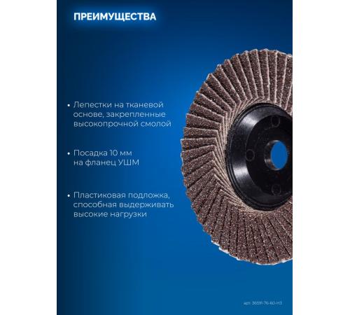 ЗУБР 76 х 10 мм, P60, 3 шт., КЛТ для мини-УШМ, Профессионал (36591-76-60-H3)