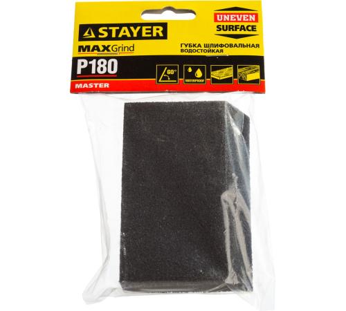 STAYER P180, 100 x 68 x 42 x 26 мм, водостойкая, четырехсторонняя угловая шлифовальная губка (3561-180)