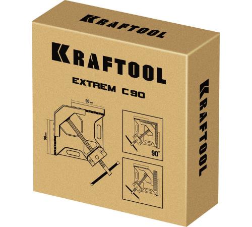 KRAFTOOL Extrem C90, глубина зажима 90 мм, экстрамощная стальная угловая струбцина для сварочных работ (32201)