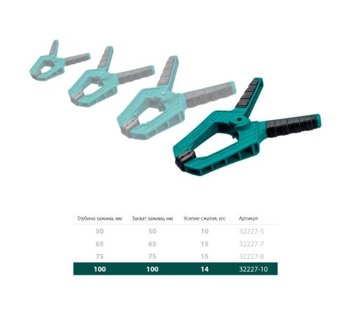 KRAFTOOL SC-10, 100 х 100 мм, пружинная струбцина (32227-10)