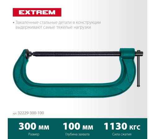 KRAFTOOL Extrem-300, 300 х 100 мм, струбцина G-образная (32229-300-100)