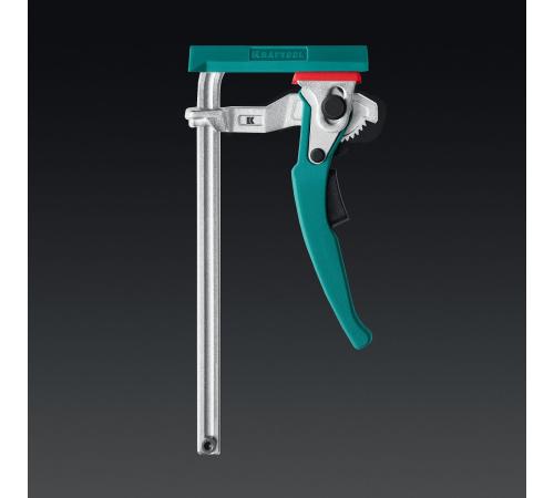 KRAFTOOL KRAFTFLEX, KLT-160, 160/60 мм, универсальная, цельнокованая, рычажная, быстрозажимная, в T-track струбцина (32331-160)
