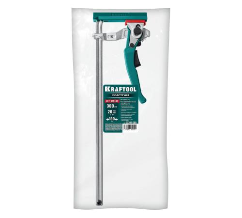 KRAFTOOL KRAFTFLEX, KLT-300, 300/60 мм, универсальная, цельнокованая, рычажная, быстрозажимная, в T-track струбцина (32331-300)