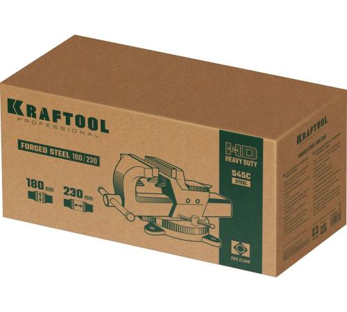 KRAFTOOL FORGE--180/230, с регулировкой компенсации люфта, кованые стальные тиски (32700-230)