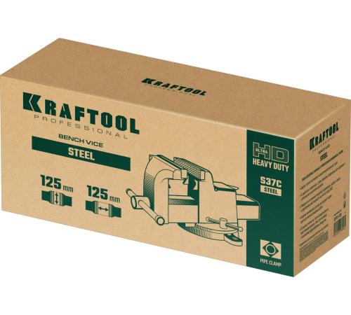 KRAFTOOL STEEL, 125 мм, стальные слесарные тиски (32701-125)