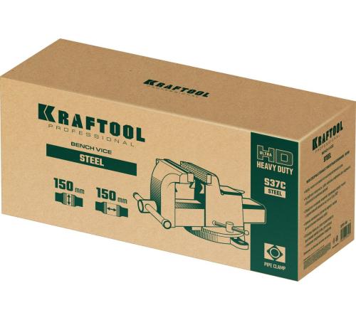 KRAFTOOL STEEL, 150 мм, стальные слесарные тиски (32701-150)