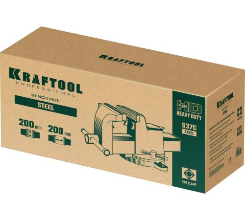 KRAFTOOL STEEL, 200 мм, стальные слесарные тиски (32701-200)