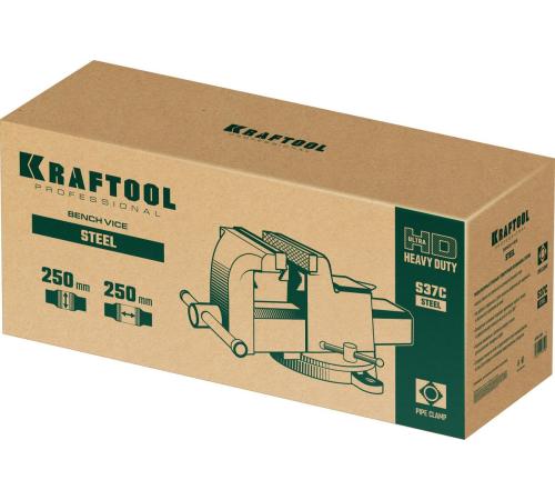 KRAFTOOL STEEL, 250 мм, стальные слесарные тиски (32701-250)