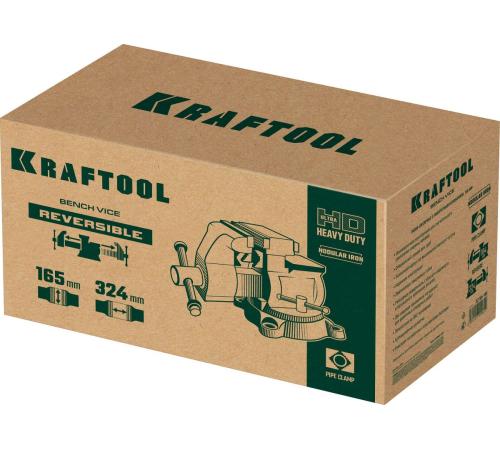 KRAFTOOL Reversible 165 мм, расход 324 мм, Слесарные тиски (32705-165)