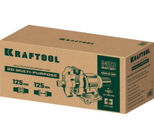KRAFTOOL 3D Multi-Purpose, 125 мм, Чугунные слесарные тиски (32706-125)