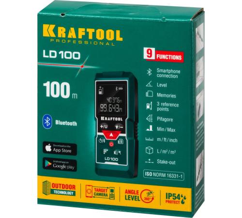 KRAFTOOL LD-100, 5 см - 100 м, лазерный дальномер (34765)