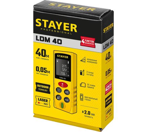 STAYER 40 м, лазерный дальномер, Professional (34956)