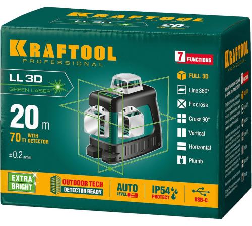 KRAFTOOL LL 3D, лазерный нивелир (34641)