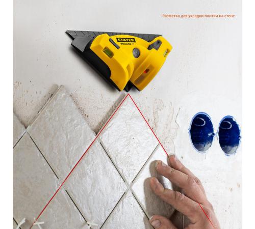 STAYER 8 м, лазерный угольник для кафеля, Professional (34928)