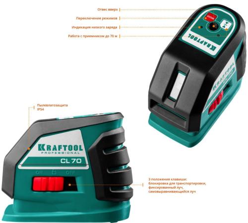 KRAFTOOL CL-70, лазерный нивелир (34660)