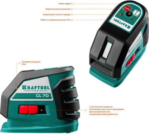 KRAFTOOL CL-70 #4, лазерный нивелир (34660-4)