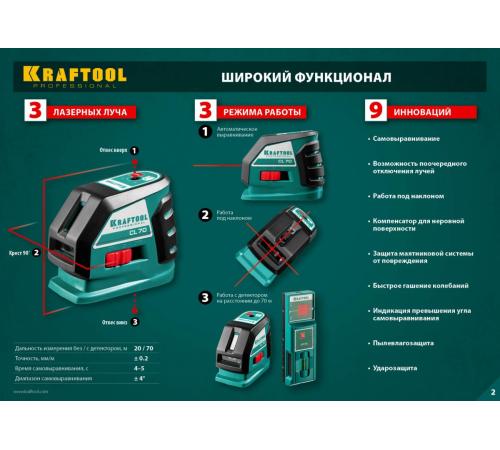 KRAFTOOL CL-70 #4, лазерный нивелир (34660-4)