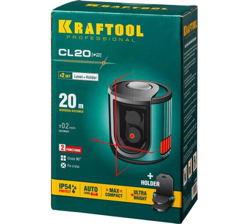 KRAFTOOL CL 20 #2, лазерный нивелир (34700-2)
