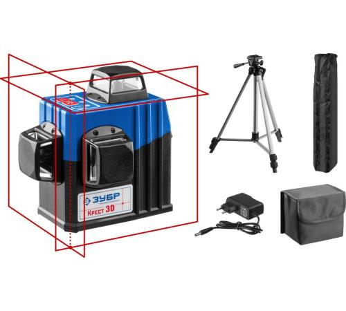 ЗУБР КРЕСТ 3D, №2, 20 - 70 м, лазерный нивелир, Профессионал (34908-2)