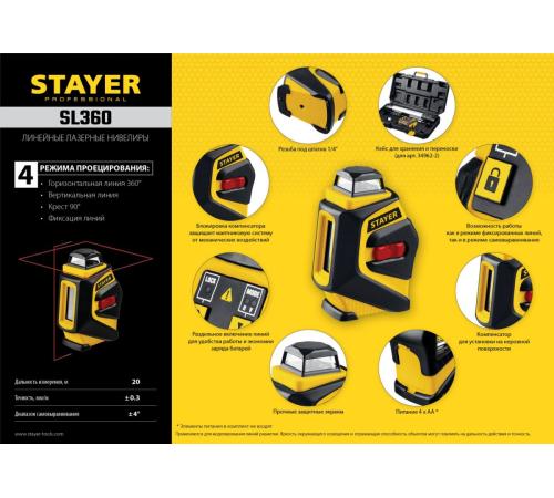 STAYER 20 м, лазерный нивелир, Professional (34962)