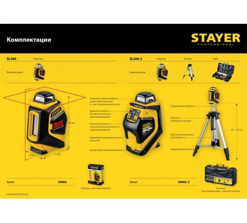 STAYER 20 м, лазерный нивелир, Professional (34962)