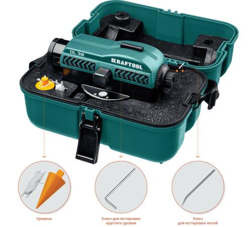 KRAFTOOL OL-32 100 м, оптический нивелир (34520)