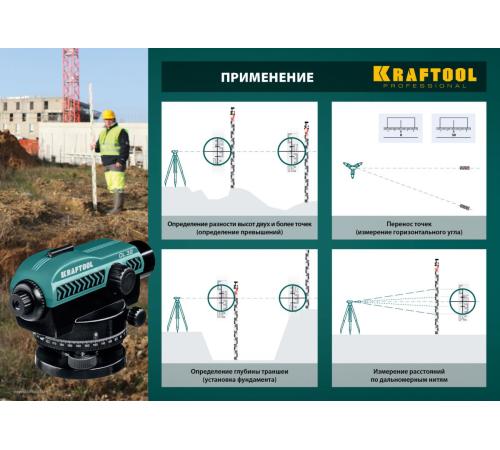 KRAFTOOL OL-32 100 м, оптический нивелир (34520)
