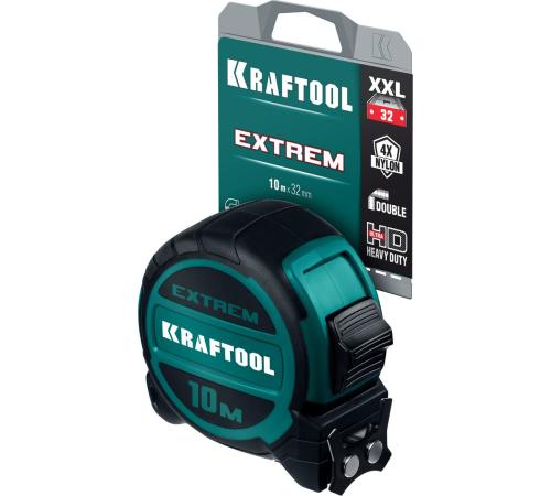 KRAFTOOL Extrem, 10 м х 32 мм, рулетка со сверх широким полотном (34127-10)