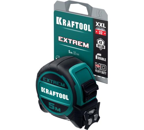 KRAFTOOL Extrem, 5 м х 32 мм, рулетка со сверх широким полотном (34127-5)