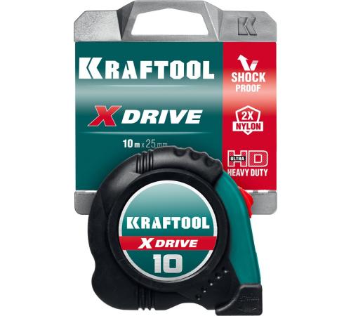 KRAFTOOL X-Drive, 10 м х 25 мм, рулетка (34122-10)