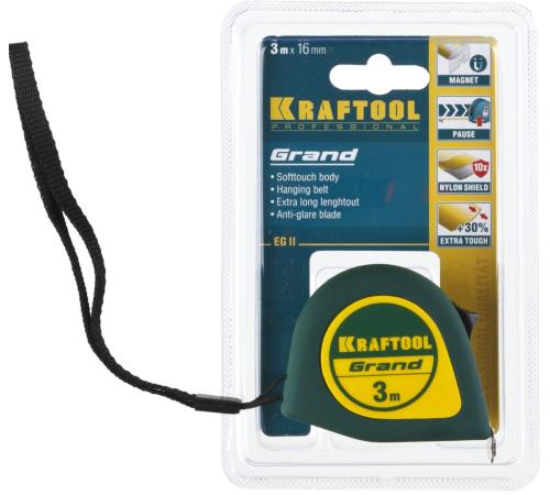 KRAFTOOL Grand, 3 м х 16 мм, рулетка (34022-03-16)