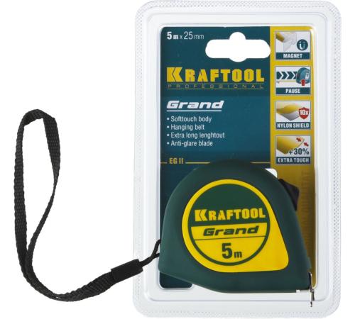 KRAFTOOL Grand, 5 м х 25 мм, рулетка (34022-05-25)
