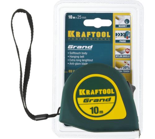 KRAFTOOL Grand, 10 м х 25 мм, рулетка (34022-10-25)