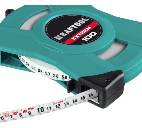 KRAFTOOL EXTREM, 100 м, геодезическая стальная мерная лента