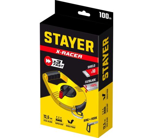 STAYER RACER 100 м геодезическая стальная мерная лента (34186-100)