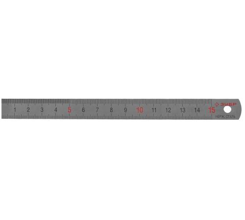 ЗУБР длина 0.15 м, усиленная нержавеющая линейка (34280-0.5-015)