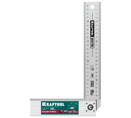 KRAFTOOL QUATTRO, 250 мм, 4 положения, складной столярный угольник (3444)