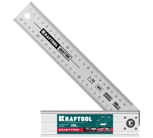 KRAFTOOL QUATTRO, 250 мм, 4 положения, складной столярный угольник (3444)